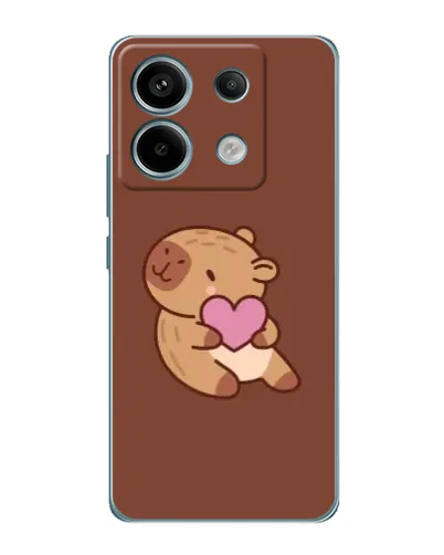 Чехол для Xiaomi Redmi Note 13 Pro с картинкой «Капибара с сердцем»