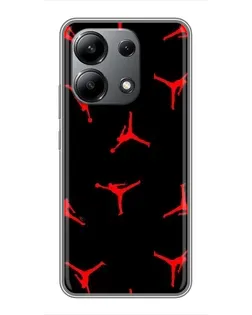 Чехол для Xiaomi Redmi Note 13 (4G) с картинкой «Jordan Red Pattern»