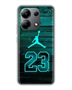 Чехол для Xiaomi Redmi Note 13 (4G) с картинкой «Jordan Cyan 23»