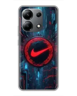 Чехол для Xiaomi Redmi Note 13 (4G) с картинкой «Техногенный стиль Nike»