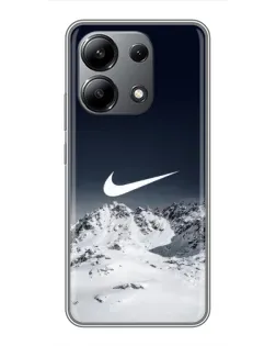 Чехол для Xiaomi Redmi Note 13 (4G) с картинкой «Nike — зимние горы»