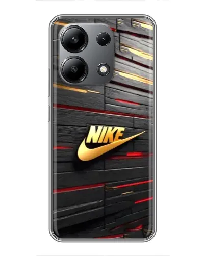Чехол для Xiaomi Redmi Note 13 (4G) с картинкой «Золотой Nike на металле»