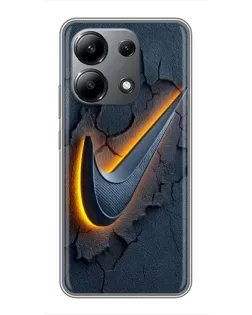 Чехол для Xiaomi Redmi Note 13 (4G) с картинкой «Объемный логотип Найк»