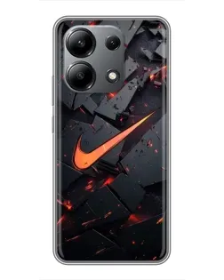 Чехол для Xiaomi Redmi Note 13 (4G) с картинкой «Nike — эффект разломов»