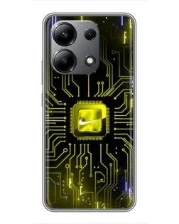 Чехол для Xiaomi Redmi Note 13 (4G) с картинкой «Nike — золотая искра»