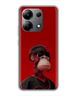 Чехол для Xiaomi Redmi Note 13 (4G) с картинкой «Bored Ape в красном»