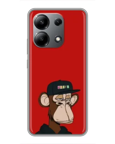 Чехол для Xiaomi Redmi Note 13 (4G) с картинкой «Bored Ape — красный фон»