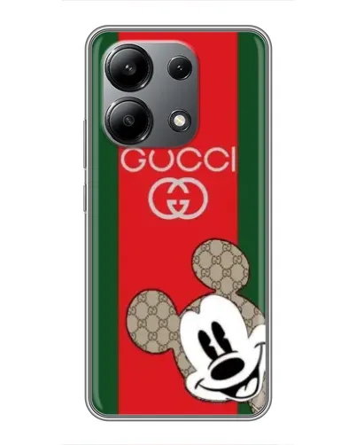 Чехол для Xiaomi Redmi Note 13 (4G) с картинкой «Gucci — полосы и Микки»