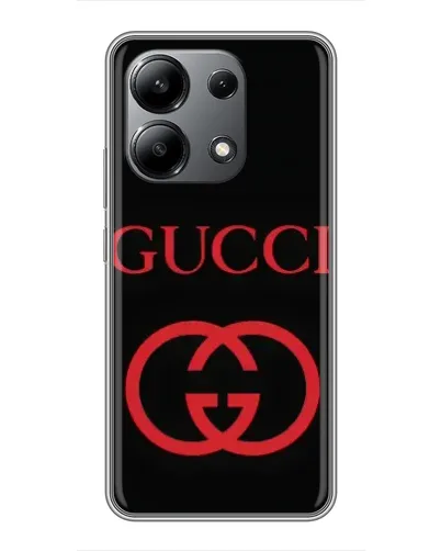 Чехол для Xiaomi Redmi Note 13 (4G) с картинкой «Gucci — красный логотип»