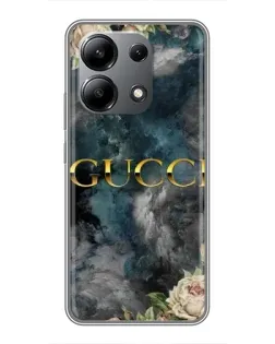Чехол для Xiaomi Redmi Note 13 (4G) с картинкой «Абстрактные цветы Gucci»
