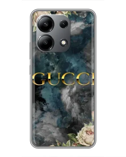 Чехол для Xiaomi Redmi Note 13 (4G) с картинкой «Абстрактные цветы Gucci»