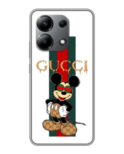 Чехол для Xiaomi Redmi Note 13 (4G) с картинкой «Микки Маус Gucci — полосы»