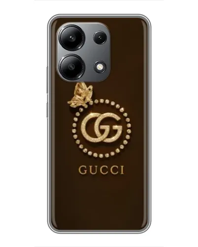 Чехол для Xiaomi Redmi Note 13 (4G) с картинкой «Gucci — золотая бабочка»