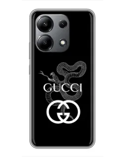 Чехол для Xiaomi Redmi Note 13 (4G) с картинкой «Gucci — серебряная змея»