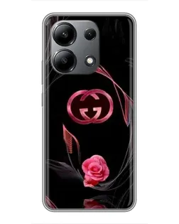 Чехол для Xiaomi Redmi Note 13 (4G) с картинкой «Gucci — неоновая роза»
