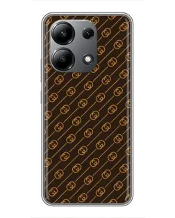 Чехол для Xiaomi Redmi Note 13 (4G) с картинкой «Gucci — золотые диагонали»
