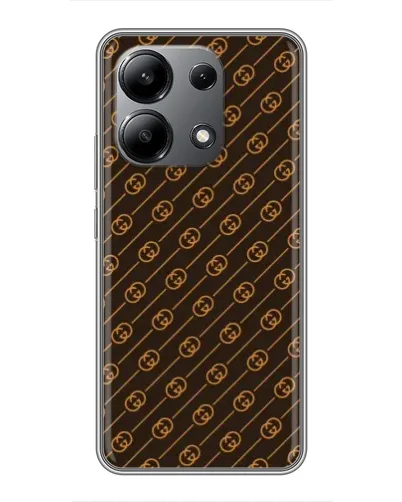 Чехол для Xiaomi Redmi Note 13 (4G) с картинкой «Gucci — золотые диагонали»