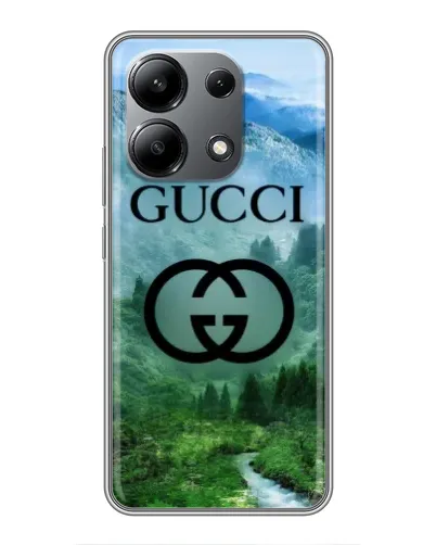Чехол для Xiaomi Redmi Note 13 (4G) с картинкой «Gucci — горный пейзаж»