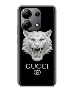 Чехол для Xiaomi Redmi Note 13 (4G) с картинкой «Gucci — серебряный лев»