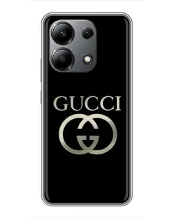 Чехол для Xiaomi Redmi Note 13 (4G) с картинкой «Gucci — золото на черном»