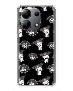 Чехол для Xiaomi Redmi Note 13 (4G) с картинкой «Черный паттерн Kuromi»