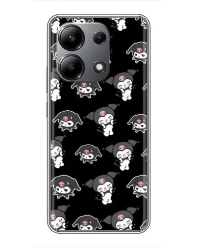 Чехол для Xiaomi Redmi Note 13 (4G) с картинкой «Черный паттерн Kuromi»