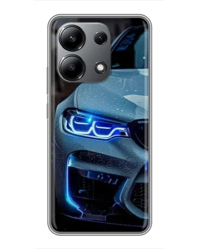 Чехол для Xiaomi Redmi Note 13 (4G) с картинкой «Взгляд BMW с синими фарами»