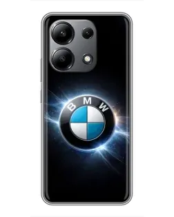 Чехол для Xiaomi Redmi Note 13 (4G) с картинкой «BMW — неоновое сияние»