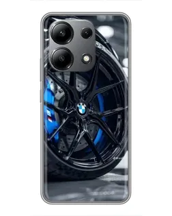 Чехол для Xiaomi Redmi Note 13 (4G) с картинкой «Колесо BMW вблизи»
