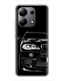 Чехол для Xiaomi Redmi Note 13 (4G) с картинкой «Темный силуэт BMW»