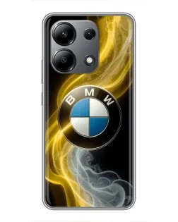 Чехол для Xiaomi Redmi Note 13 (4G) с картинкой «Золотистый дым BMW»