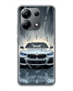 Чехол для Xiaomi Redmi Note 13 (4G) с картинкой «BMW в свете фар»