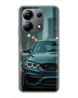 Чехол для Xiaomi Redmi Note 13 (4G) с картинкой «BMW в огнях города»