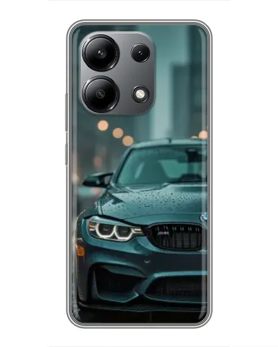 Чехол для Xiaomi Redmi Note 13 (4G) с картинкой «BMW в огнях города»