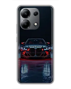 Чехол для Xiaomi Redmi Note 13 (4G) с картинкой «BMW на мокрой дороге»