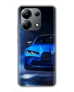 Чехол для Xiaomi Redmi Note 13 (4G) с картинкой «Голубая BMW M4»