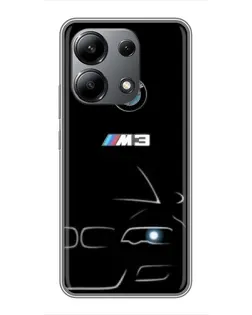 Чехол для Xiaomi Redmi Note 13 (4G) с картинкой «Минималистичный принт BMW M3»