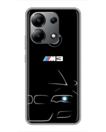 Чехол для Xiaomi Redmi Note 13 (4G) с картинкой «Минималистичный принт BMW M3»