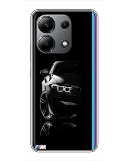 Чехол для Xiaomi Redmi Note 13 (4G) с картинкой «Силуэт BMW в темноте»
