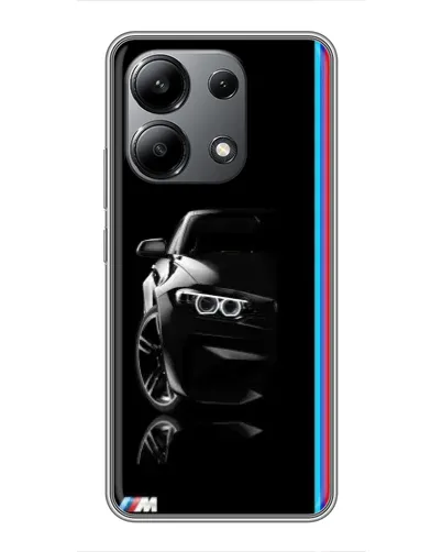 Чехол для Xiaomi Redmi Note 13 (4G) с картинкой «Силуэт BMW в темноте»