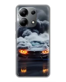 Чехол для Xiaomi Redmi Note 13 (4G) с картинкой «BMW в дыму»