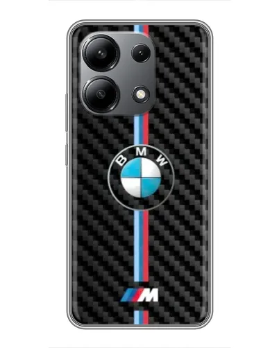 Чехол для Xiaomi Redmi Note 13 (4G) с картинкой «Эмблема BMW и карбон»