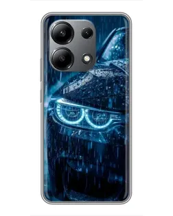 Чехол для Xiaomi Redmi Note 13 (4G) с картинкой «BMW под дождем»