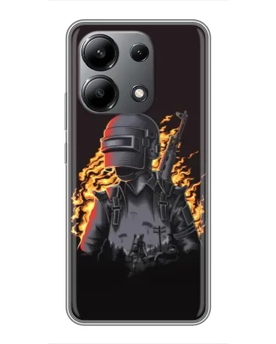 Чохол для Xiaomi Redmi Note 13 (4G) з картинкою «PUBG — вогняний силует» Чохол для Xiaomi Redmi Note 13 (4G) з картинкою «PUBG — вогняний силует»