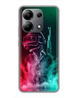 Чохол для Xiaomi Redmi Note 13 (4G) з картинкою «PUBG — вогняний воїн»