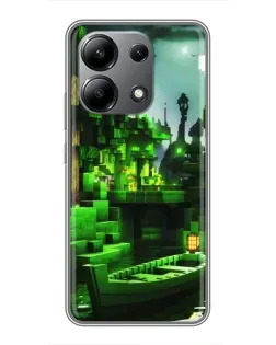 Чехол для Xiaomi Redmi Note 13 (4G) с картинкой «Minecraft лесной пейзаж»