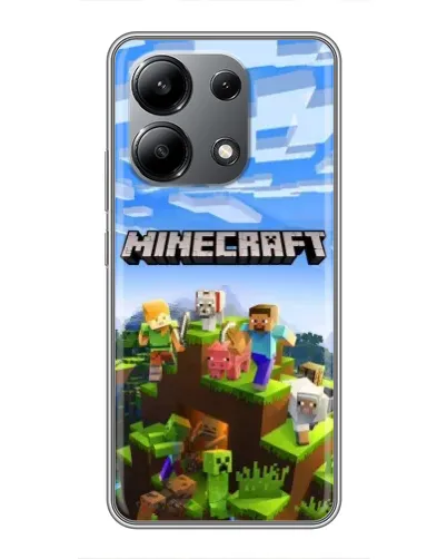 Чехол для Xiaomi Redmi Note 13 (4G) с картинкой «Minecraft классический мир»