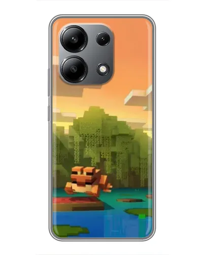 Чехол для Xiaomi Redmi Note 13 (4G) с картинкой «Майнкрафт закат солнца»
