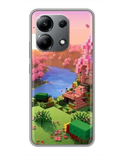 Чехол для Xiaomi Redmi Note 13 (4G) с картинкой «Розовое дерево Minecraft»
