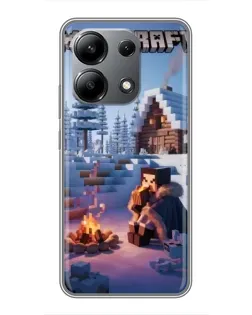 Чехол для Xiaomi Redmi Note 13 (4G) с картинкой «Зимний Minecraft»